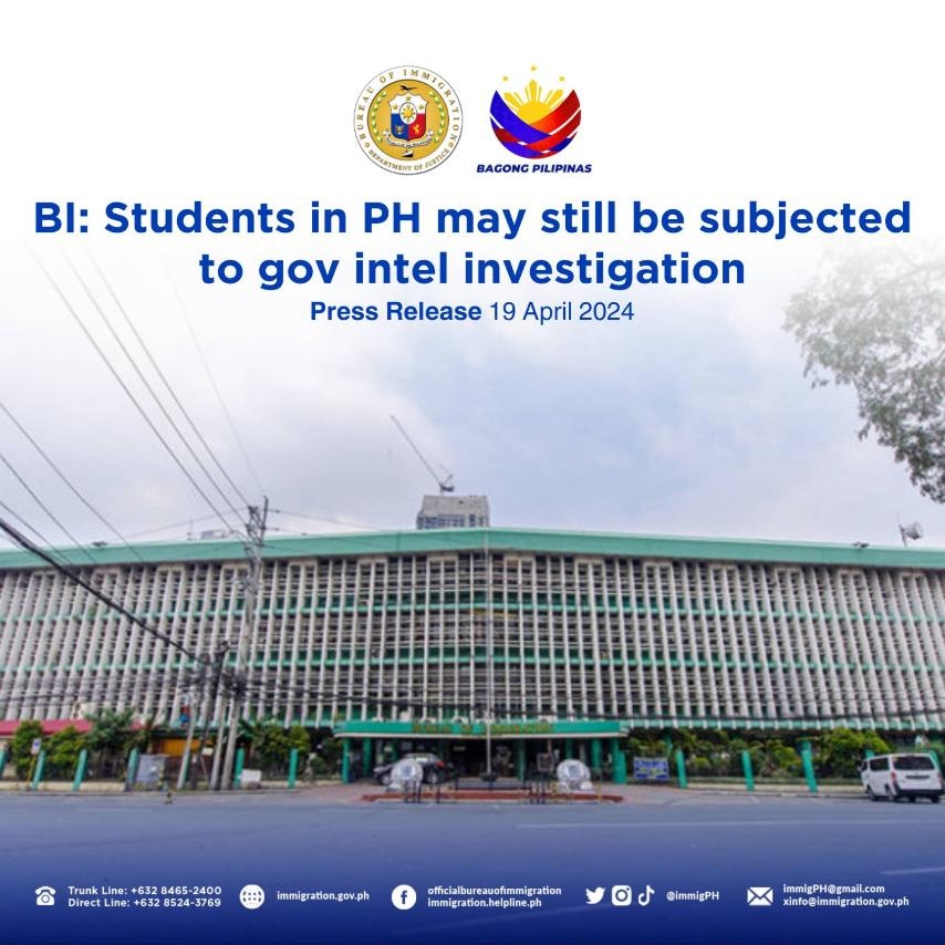 菲律宾移民局:可对持学生签外国人展开调查